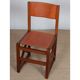 Vintage chair in solid wood and leather, 1980