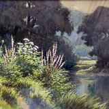 Painting Paul Monnier (1907-1982) Velars banks of the Ouche (21) Burgundy