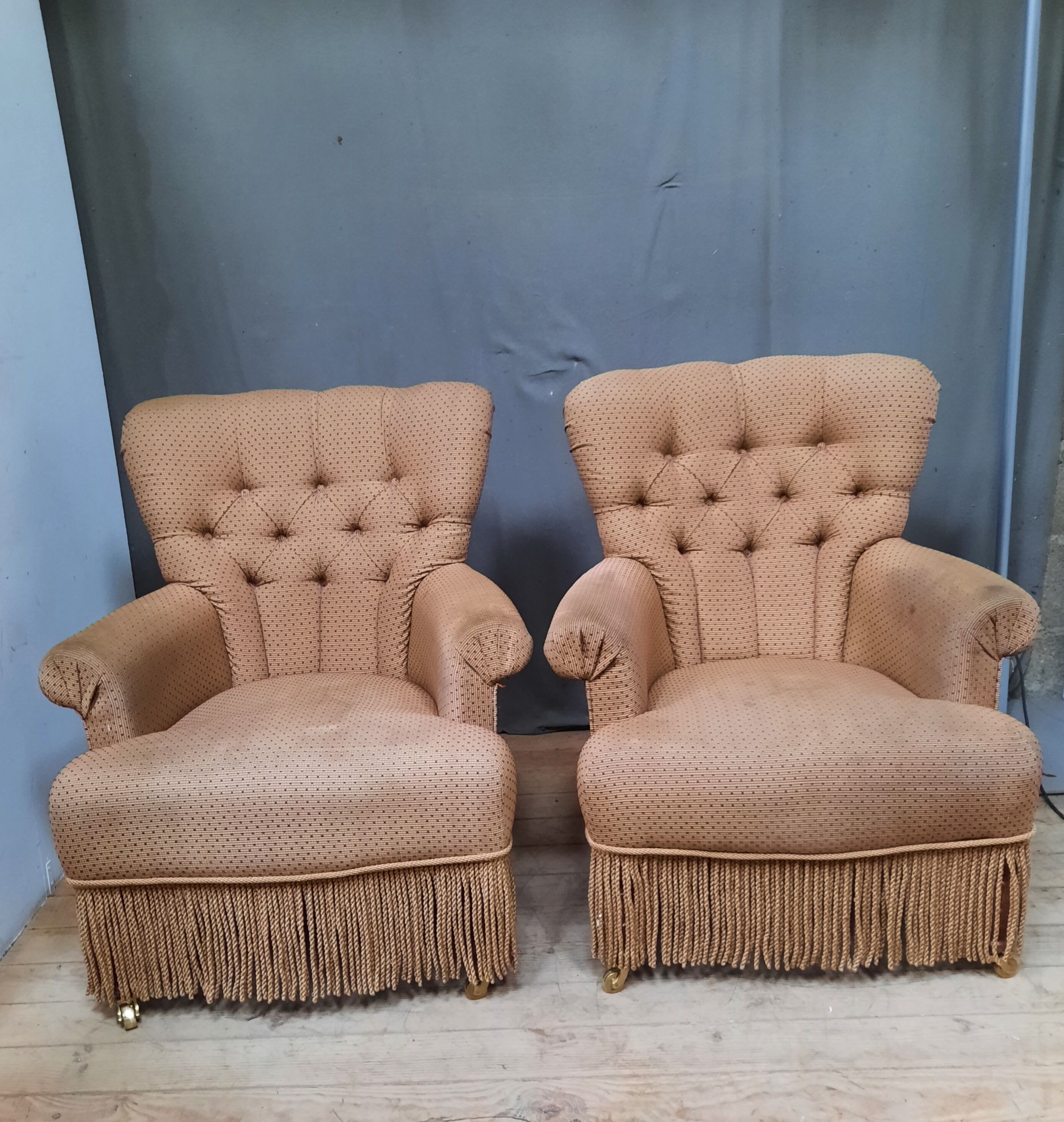 Pair of toad armchairs
