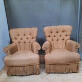 Pair of toad armchairs
