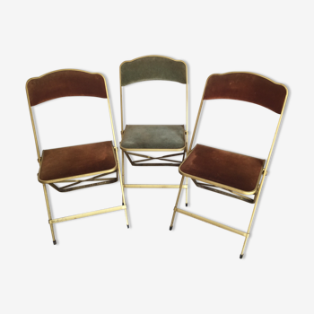 Suite de 3 chaises pliantes vintage