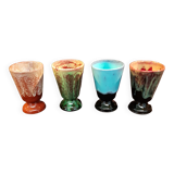 Lot de 4 mazagrans en grès flammé Petit Massé
