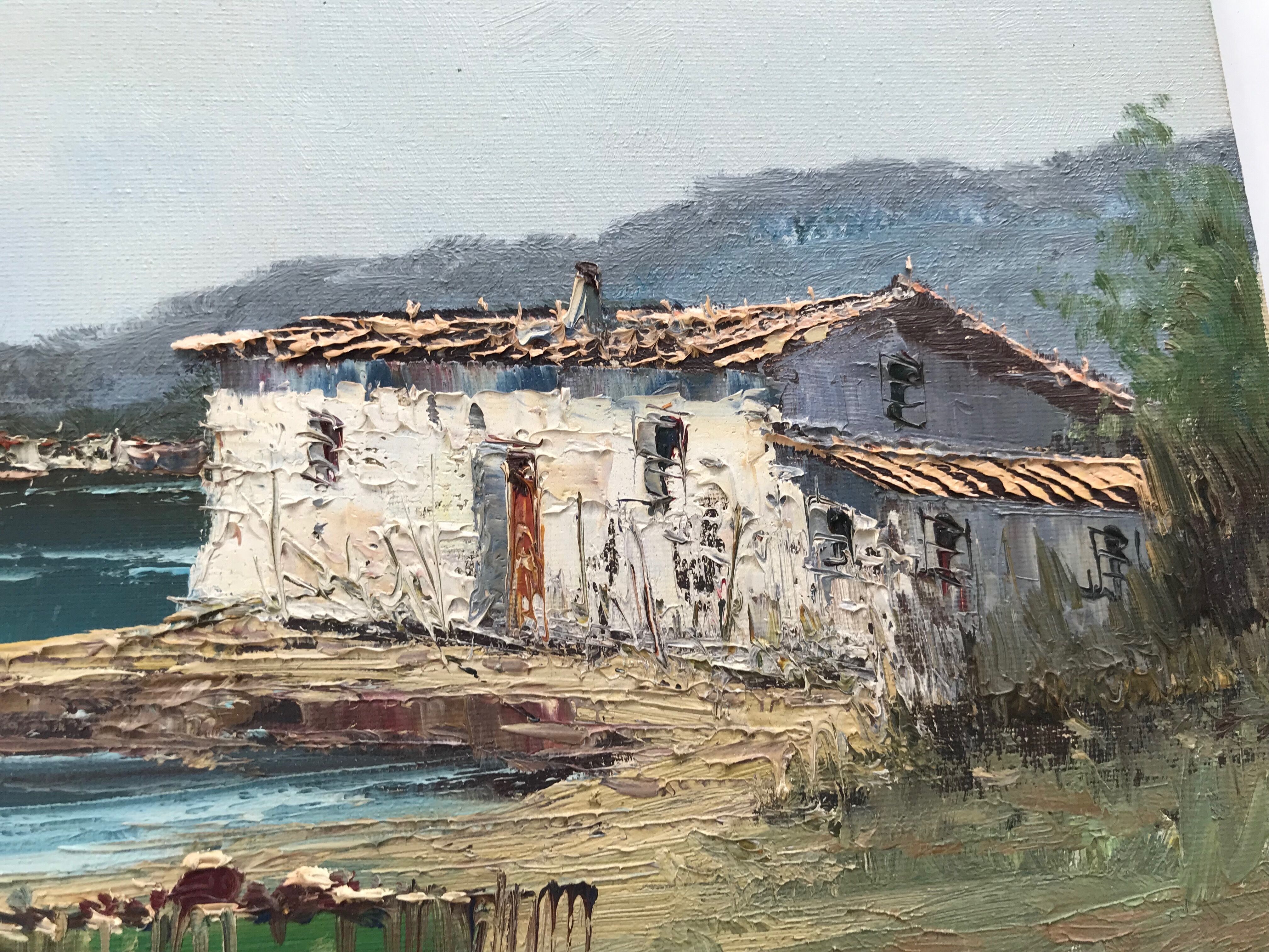 Oil on canvas in marine