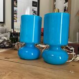 IKEA 2 vintage blue Lykta lamps