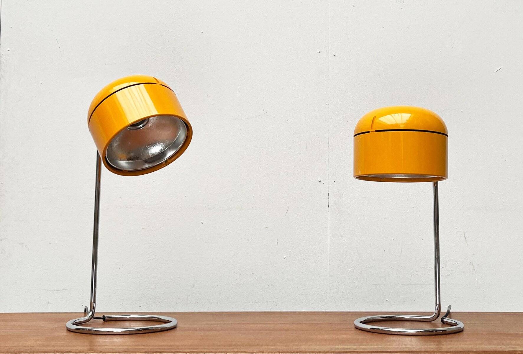 German space age table lamps from the mid-century by Arnold Berges for Staff Leuchten, 1970s, set of 2.