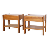 Pair of vintage elm bedside tables by Doubinsky brothers