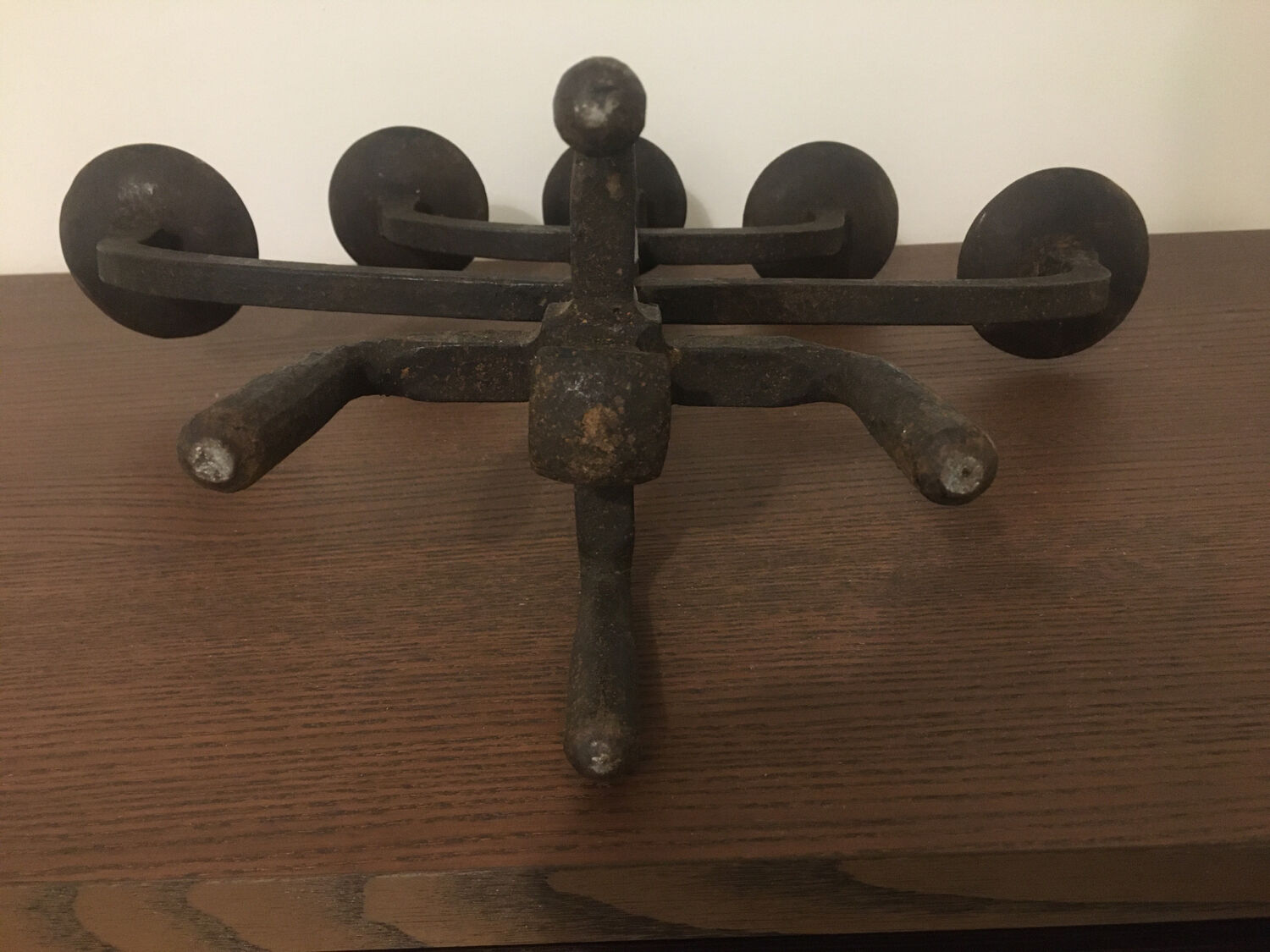 Brutalist wrought iron chandelier