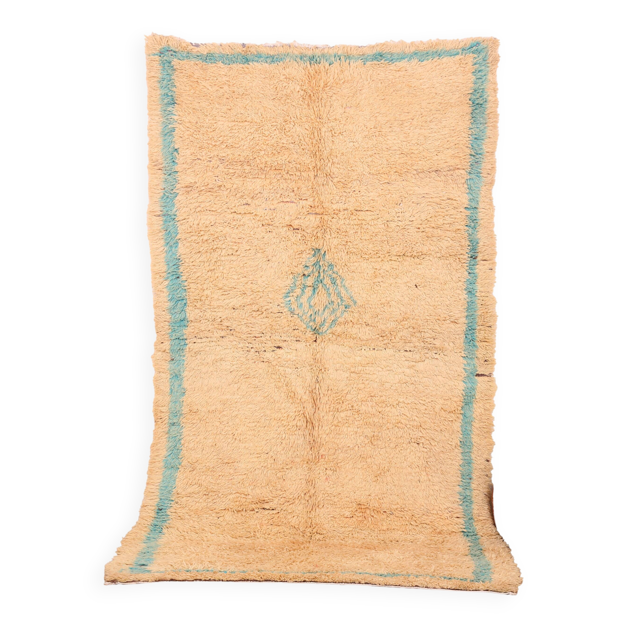 Peach Vintage Moroccan Rug 144 x 270 cm, Berber Wool Rug, Handmade Boho Rug