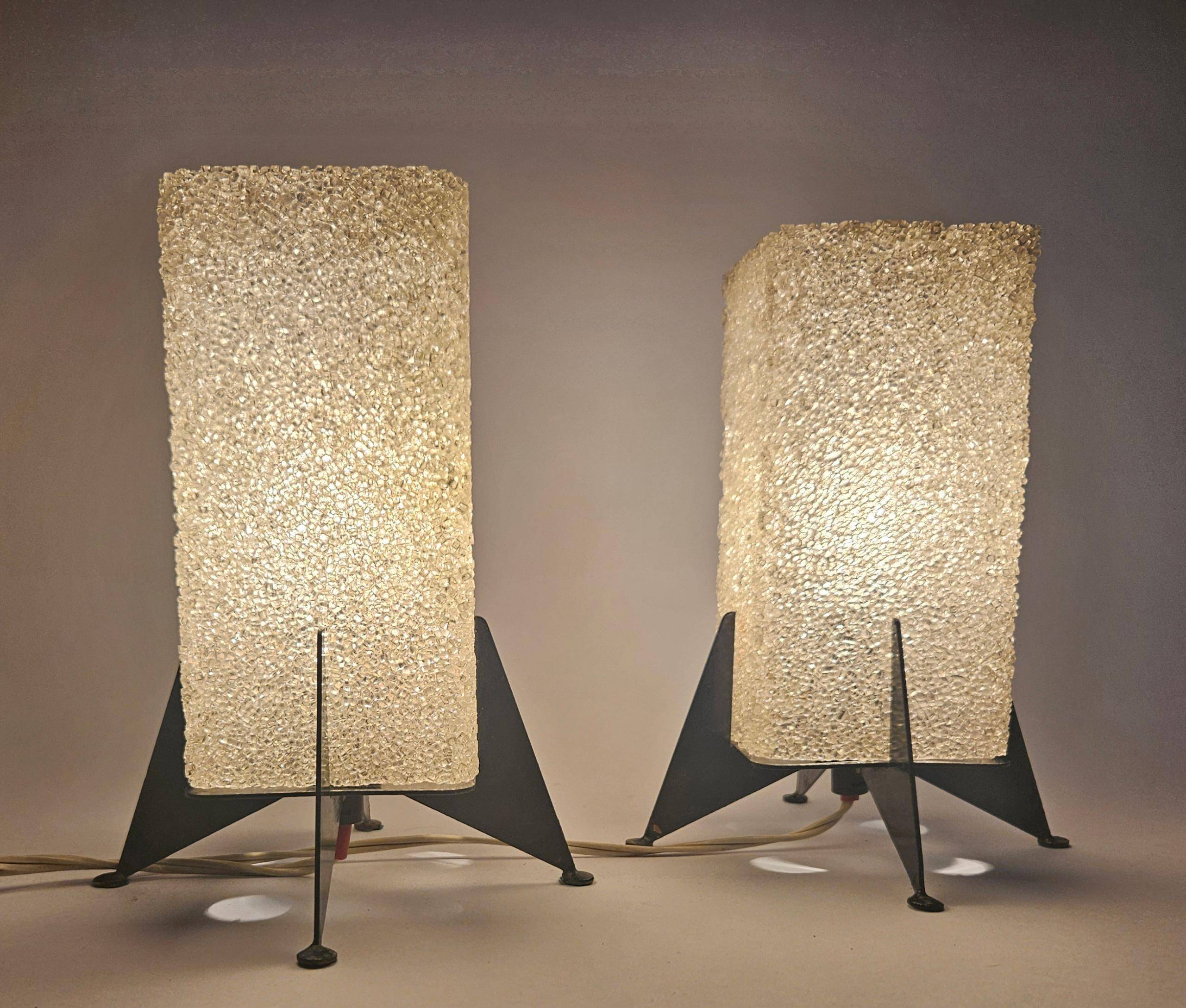 Paire de lampes de table rares des années 1970 Pokrok Zilina, Rocket.