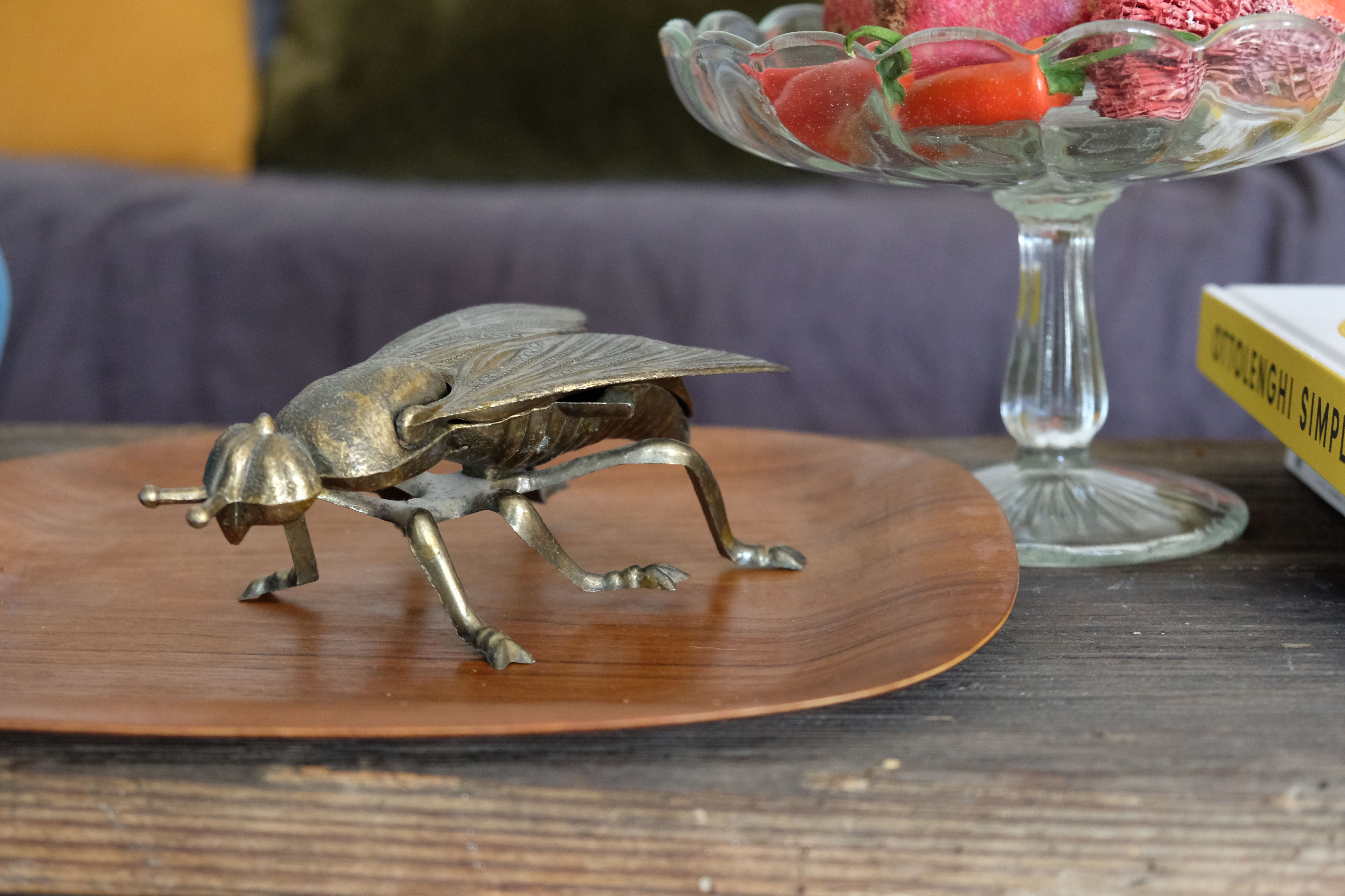 Vintage brass fly ashtray 1970
