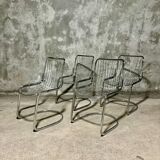 Vintage chrome metal chairs in Gastone Rinaldi style