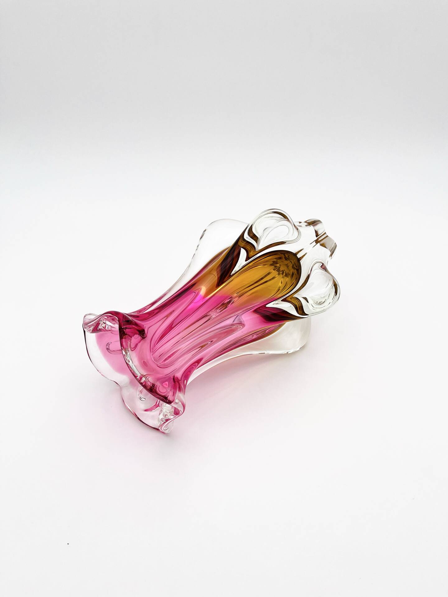 Organic Vase - Sommerso - Josef Hospodka - Bohemian Crystal - Circa 60