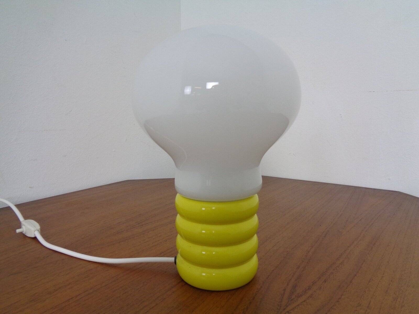Yellow Opaline Glass Bulb Lamp by Ingo Maurer for M Design, 1960s