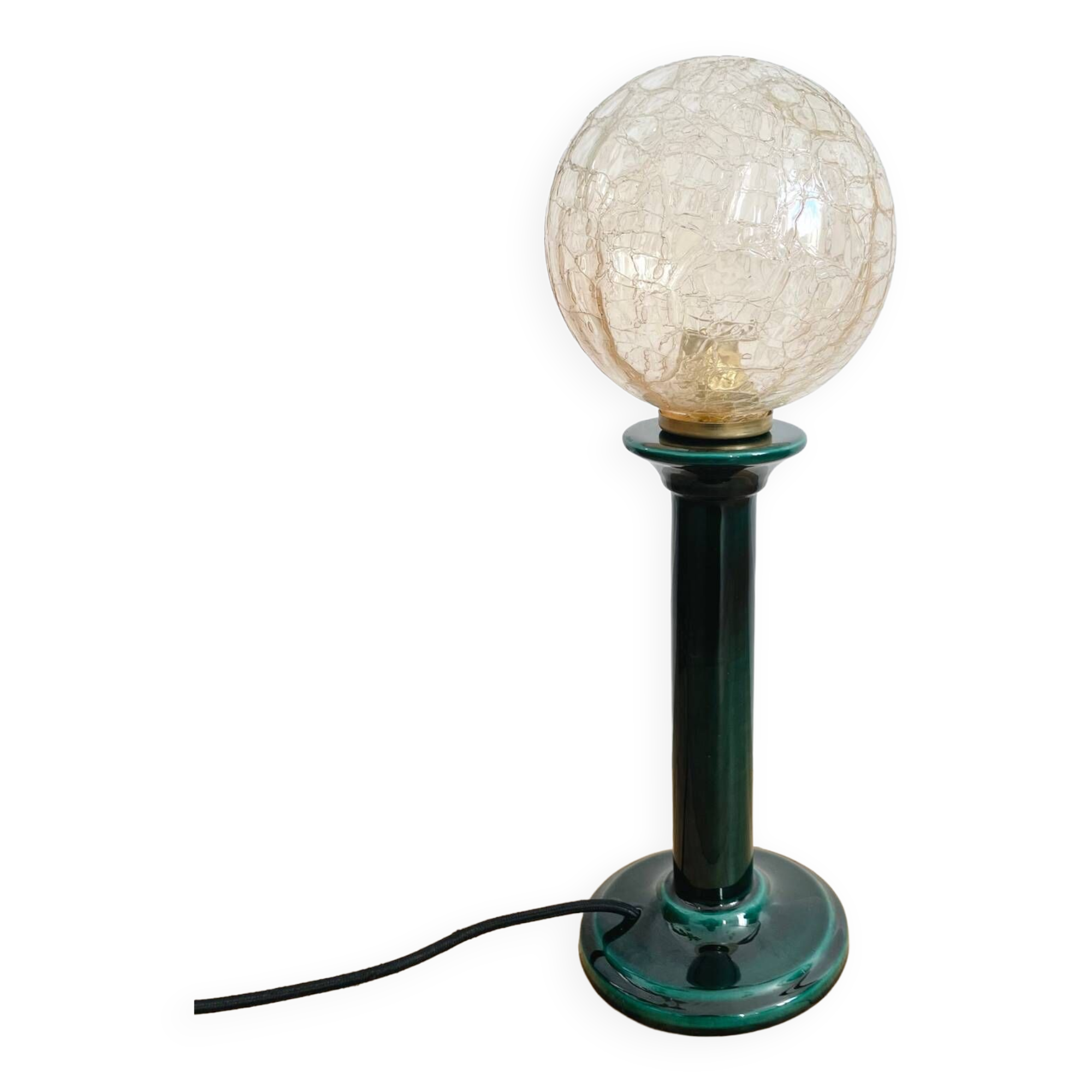 Vintage green ceramic lamp
