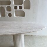 Calypso oval dining table - 150x90 - natural travertine