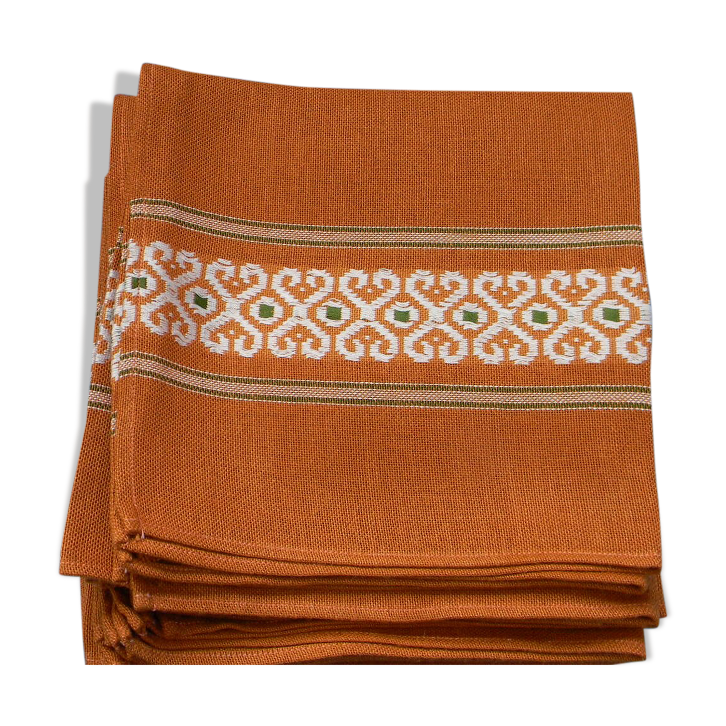 Lot de 12 serviettes de table style basque