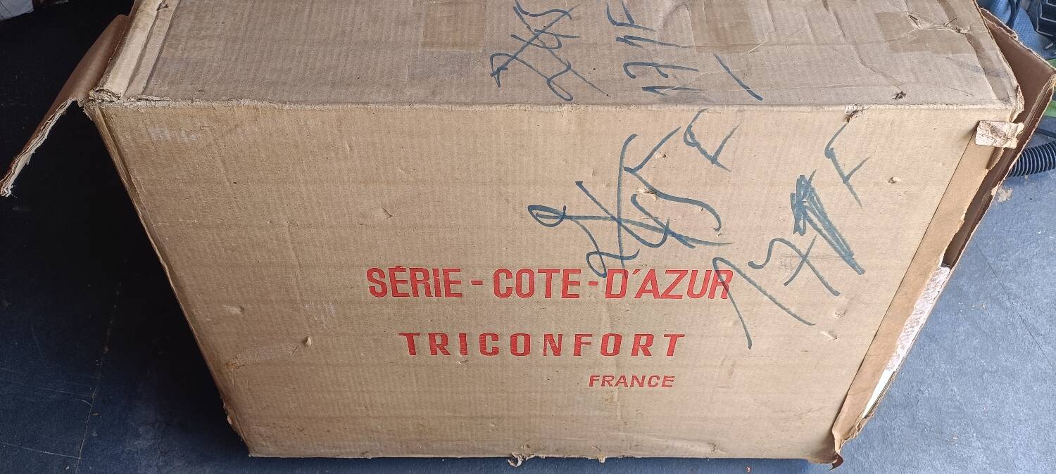Vintage "triconfort" garden pool lounge