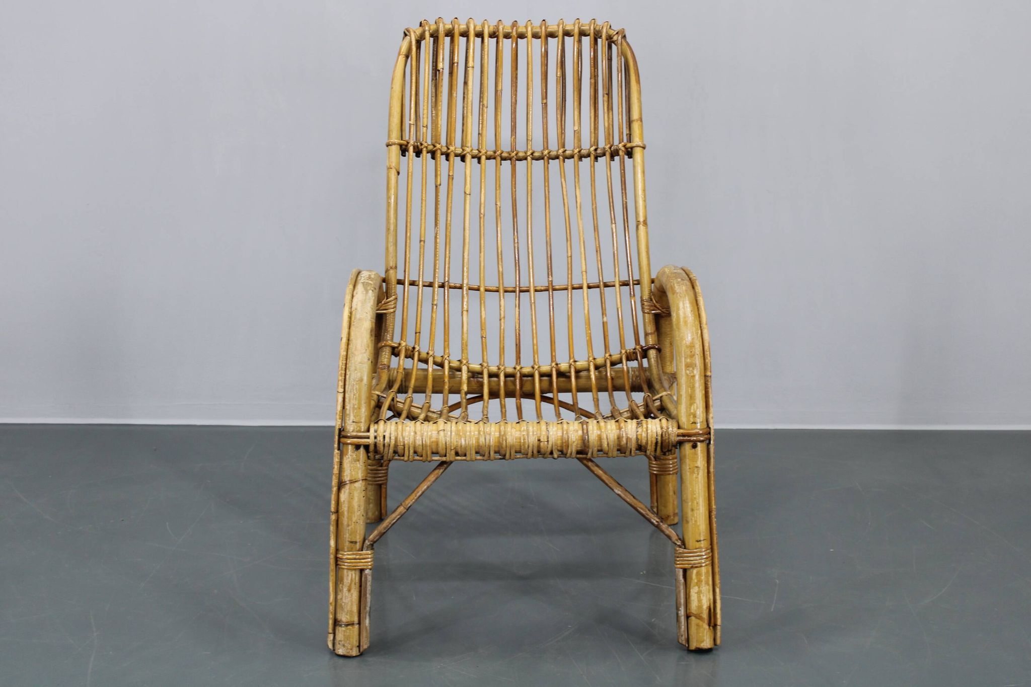 1950s “French Riviera” Rattan Armchair, Italy