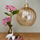 Vintage globe pendant lamp in amber glass