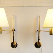 Pair orientable sconces V-393 Hans-Agne Jakobsson for AB Markaryd Sweden, brass