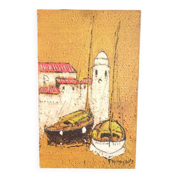 Rare huile sur toile "Collioure" de Raymond Sales 82'