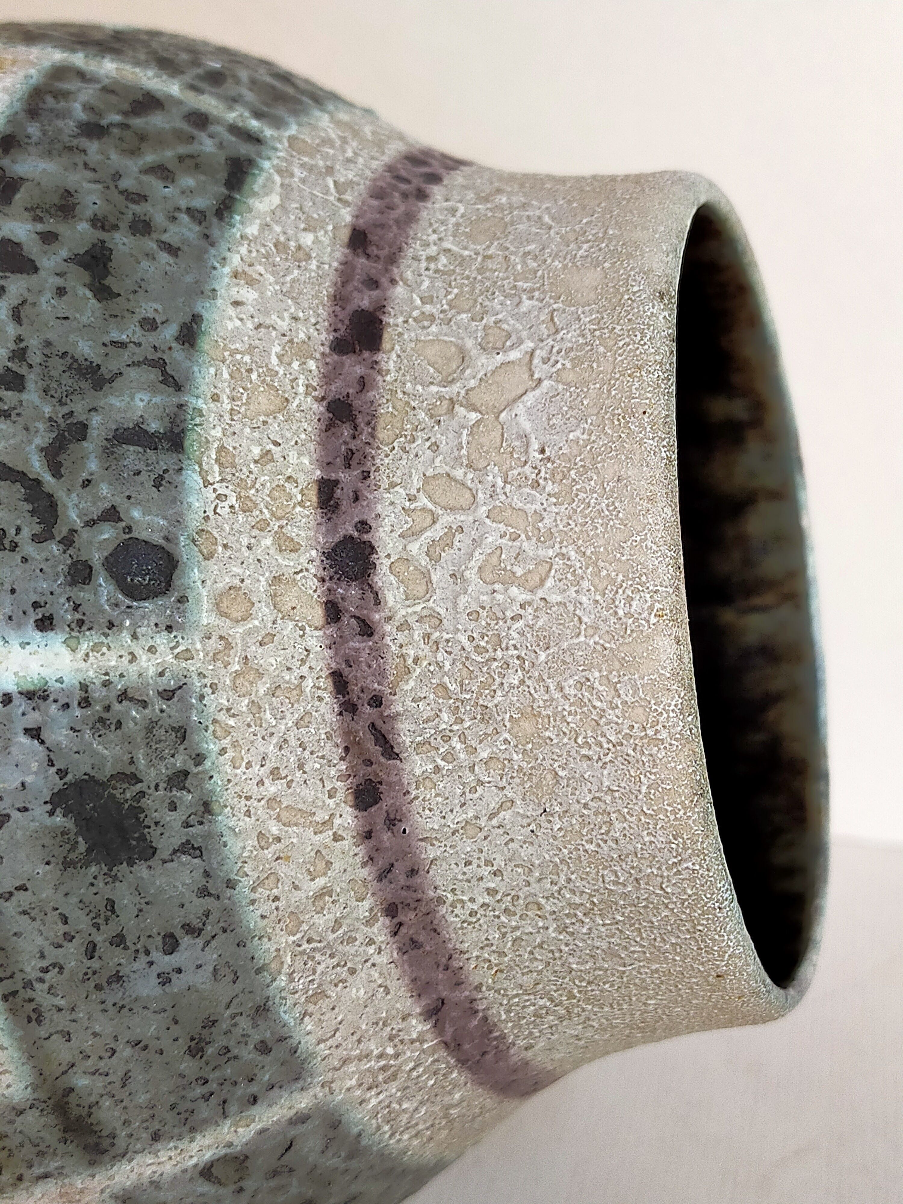 West-Germany vintage ceramic vase washes with graphic pattern