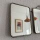 Vintage 1960s triptych mirror barber blue crocodile effect - 20 x
