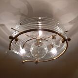 Vintage glass and brass ceiling light