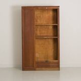 Stained oak curtain unit with 2 shelves