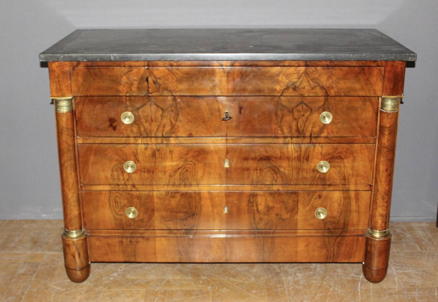 Empire Commode with Half Column, 19th Century