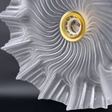 Vintage opalescent molded glass pendant light – draped & serrated shape