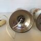 Pair of lamps style Acapulco ceramic and chromed metal