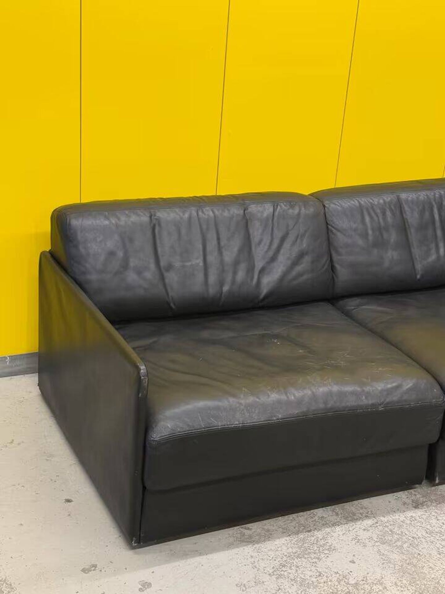 De Sede DS-76 Modular 2-Seater Sofa / Sofa Bed – Black Leather (1970s)