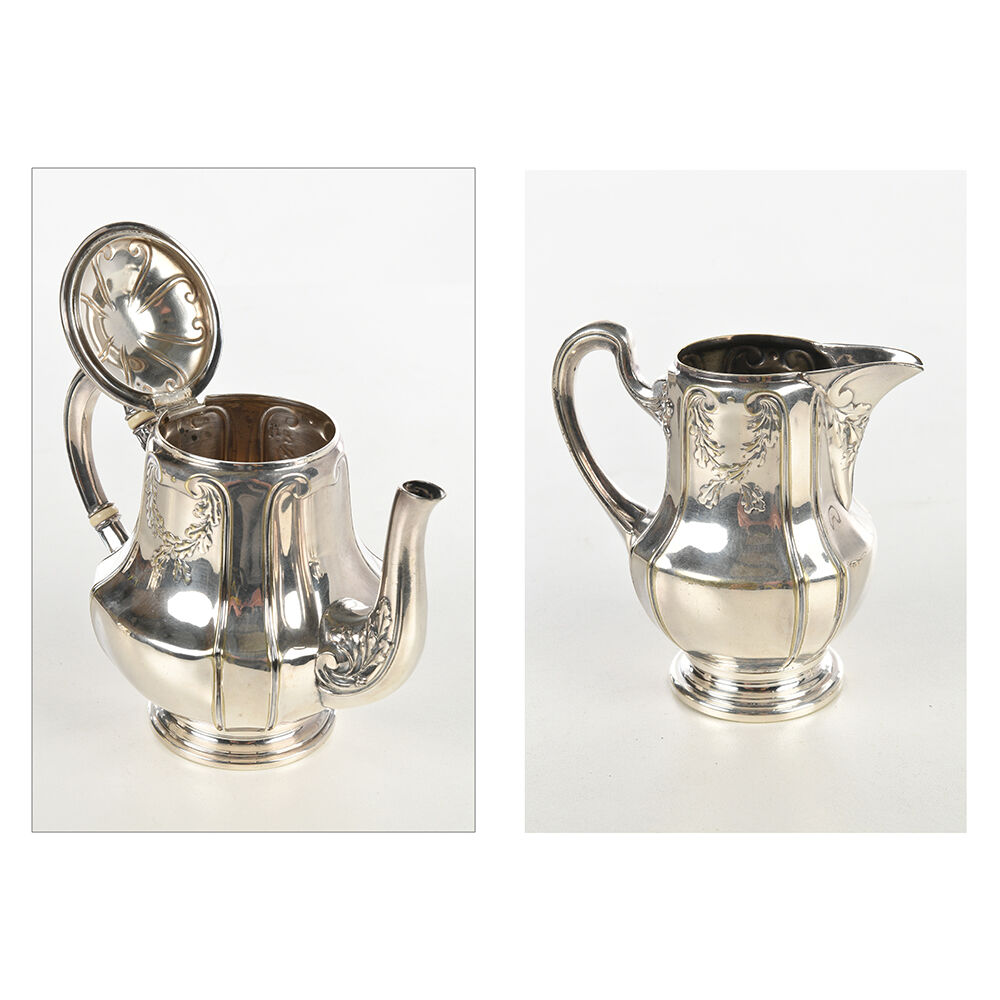 Silver metal tea set