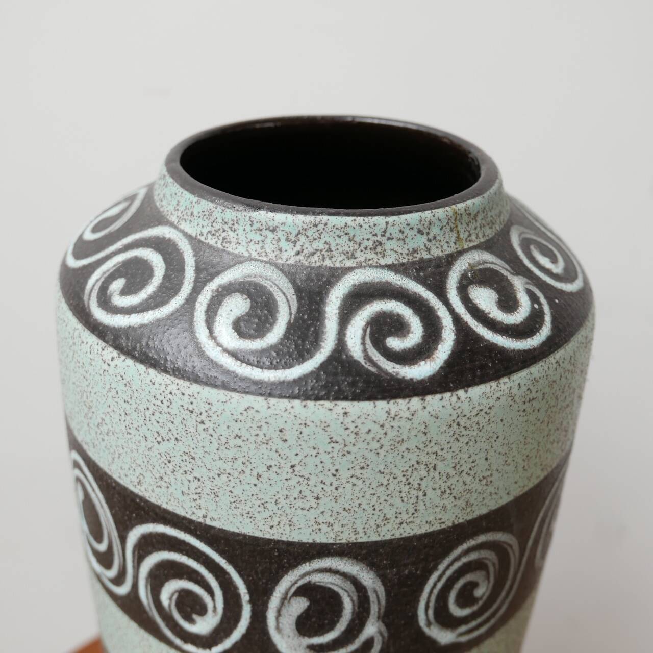 West German Green Ceramic Mid-Century Vase