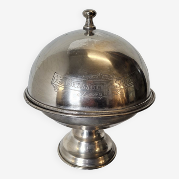 Ancienne cloche de service en métal argenté