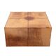 Table basse en cuir cognac à grands points des années 1970, France