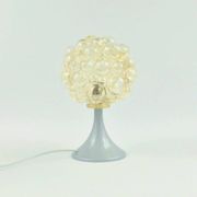 Pair of Mid-Century Amber Bubble Glass Table Lamps by H.Tynell, 1960s