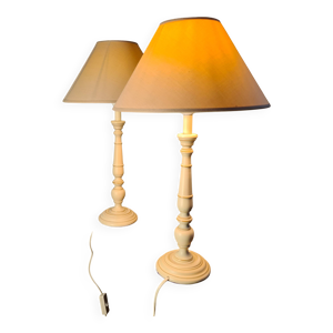 Paire lampes chevet - chocolat