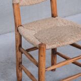 Charlotte Perriand 'Bauche' Model 19 Mid-Century French Rush Dining Chairs