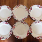 + 6 flat plates Céranord - Saint Amand model Eglantines Lot 2 +