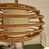 Rattan basket chandelier pendant light