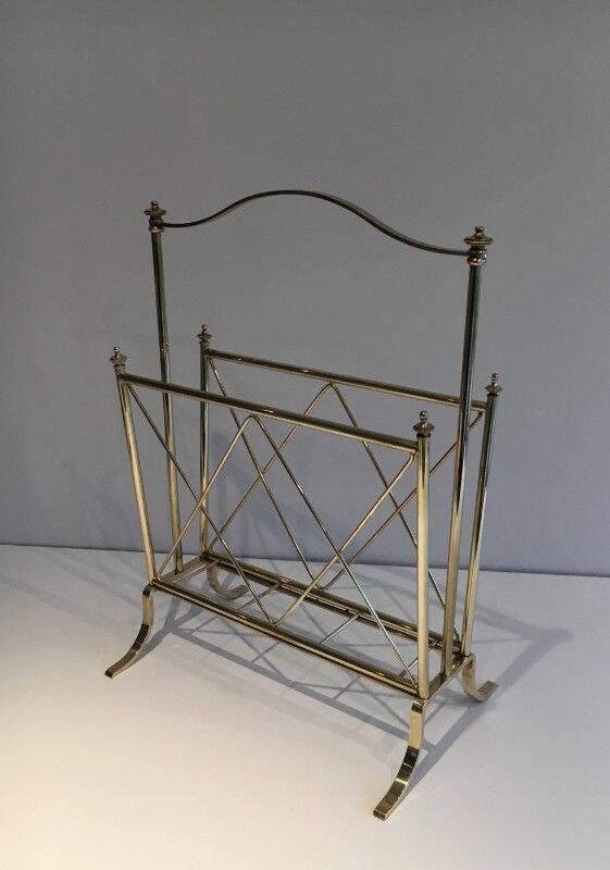 Brass magazine rack. Maison Jansen