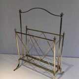 Brass magazine rack. Maison Jansen