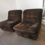 Pair of velvet armchairs from the 70s/80s