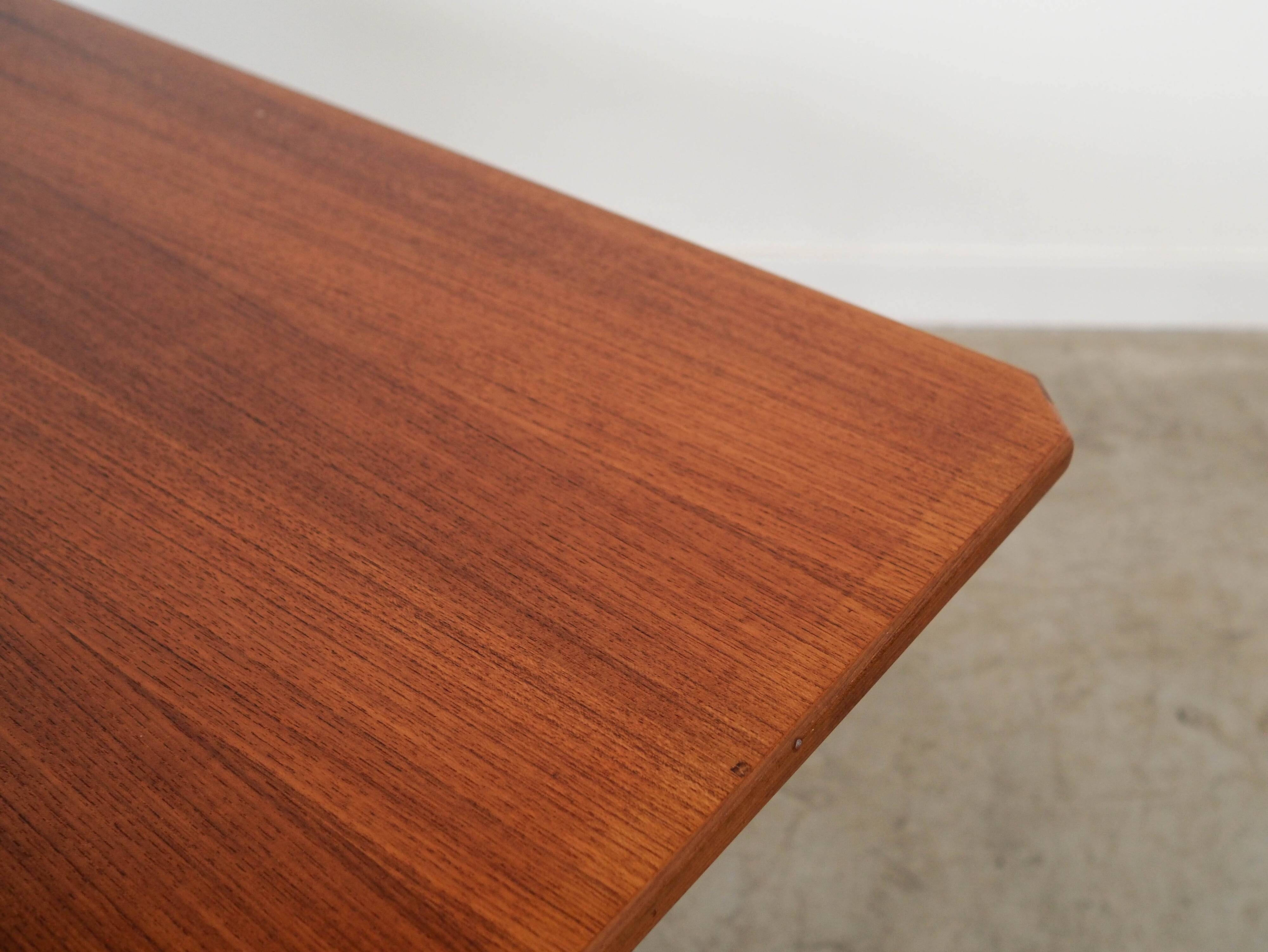 Folding teak table, Italian design, 1970s, made in Italy