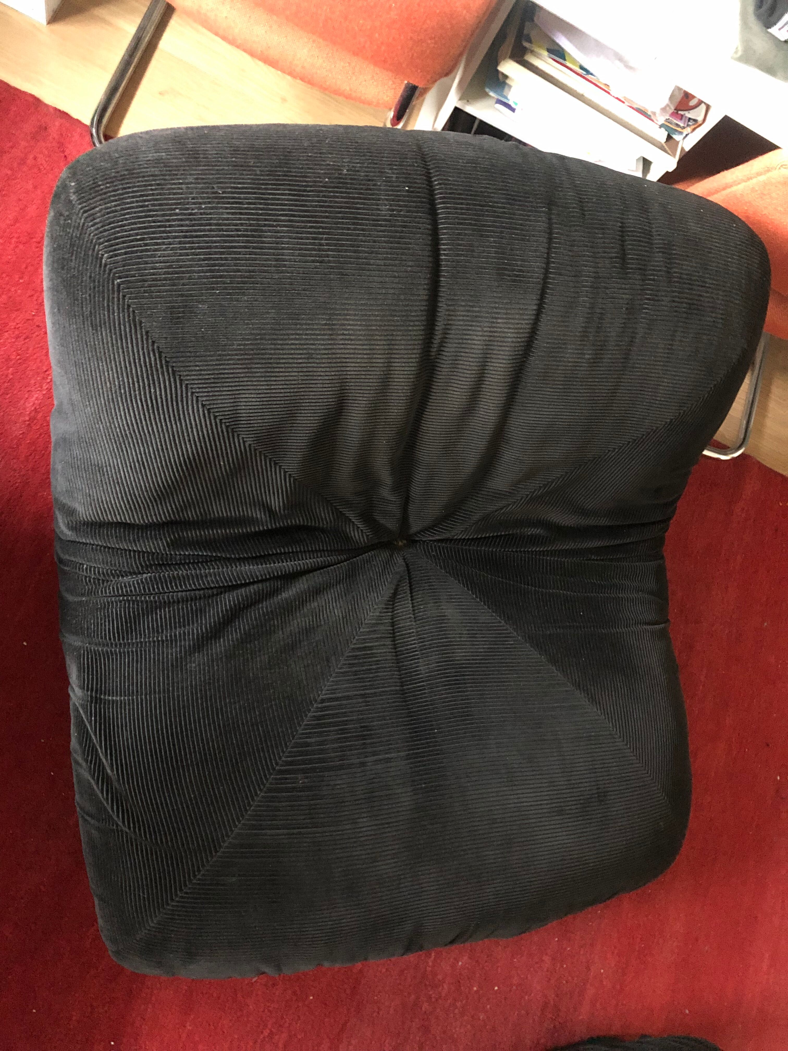 Vintage armchair airborne 70s and ottoman