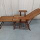 Armchair Sunbathing in wicker rattan wood lounger blue features