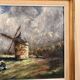 Oil Painting Table Wood Mill Woman Bigouden Impressionism Courvois