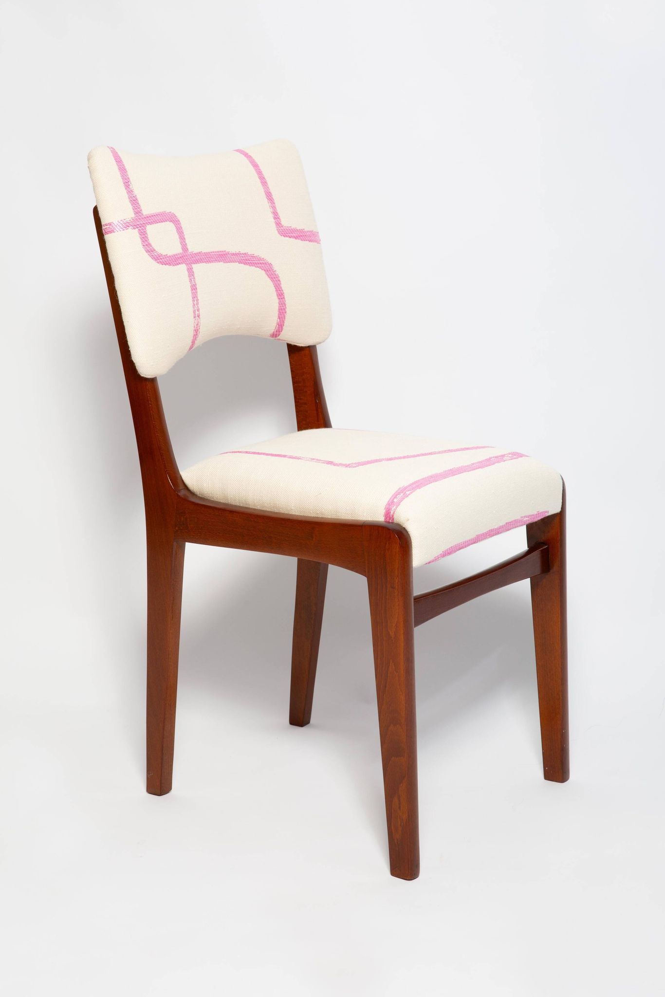 Mid-century chair, Kafkaesque Walk Jacquard, Rajmund Halas, Poland, 1960s